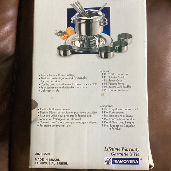 Tramontina 14 Pc Fondue Set 18/10 Stainless Steel Brazil entertaining party food - Picture 10 of 13